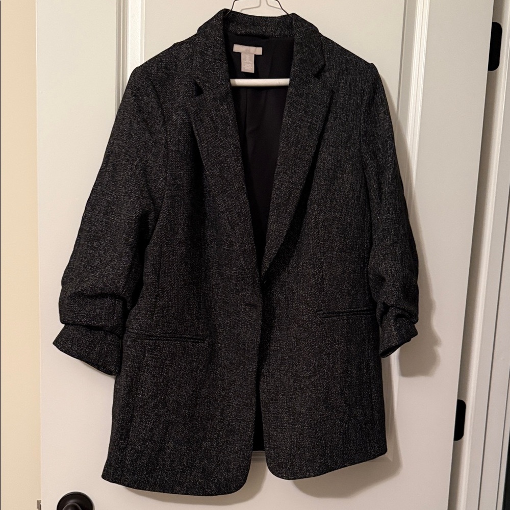 H&M Black Textured Blazer